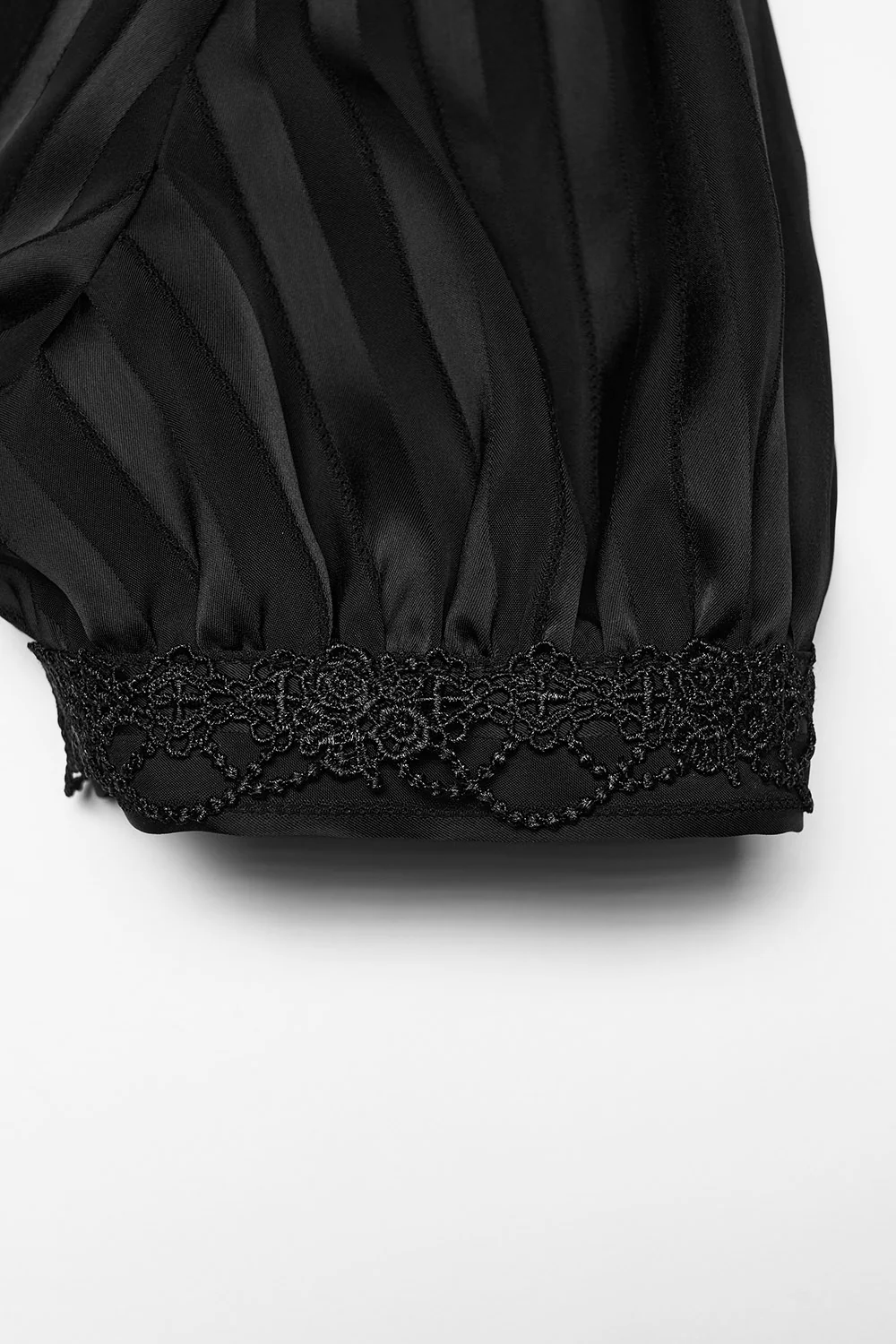 Midnight Moonlace Puff Sleeve Top [Black] - Image 11