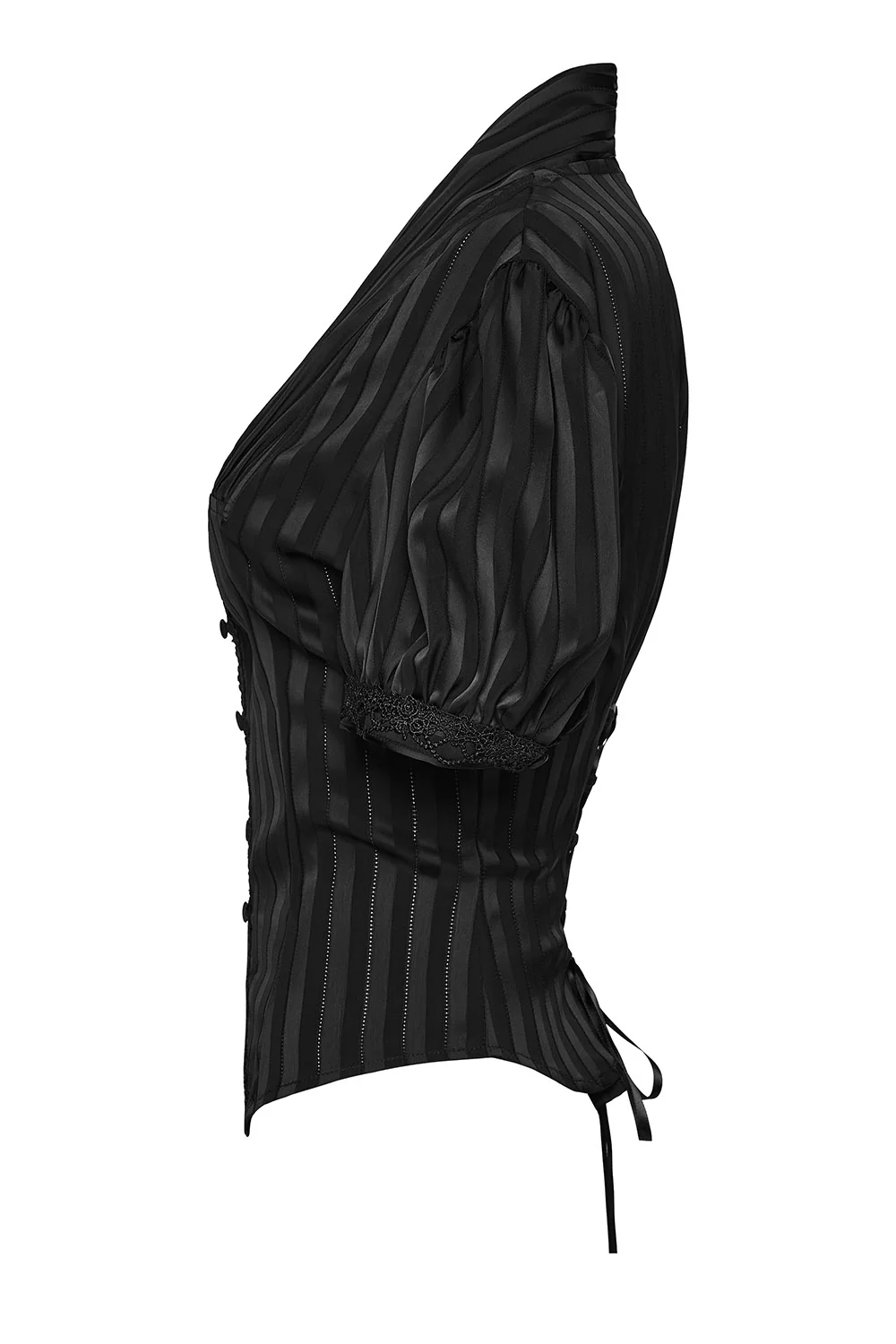 Midnight Moonlace Puff Sleeve Top [Black] - Image 8
