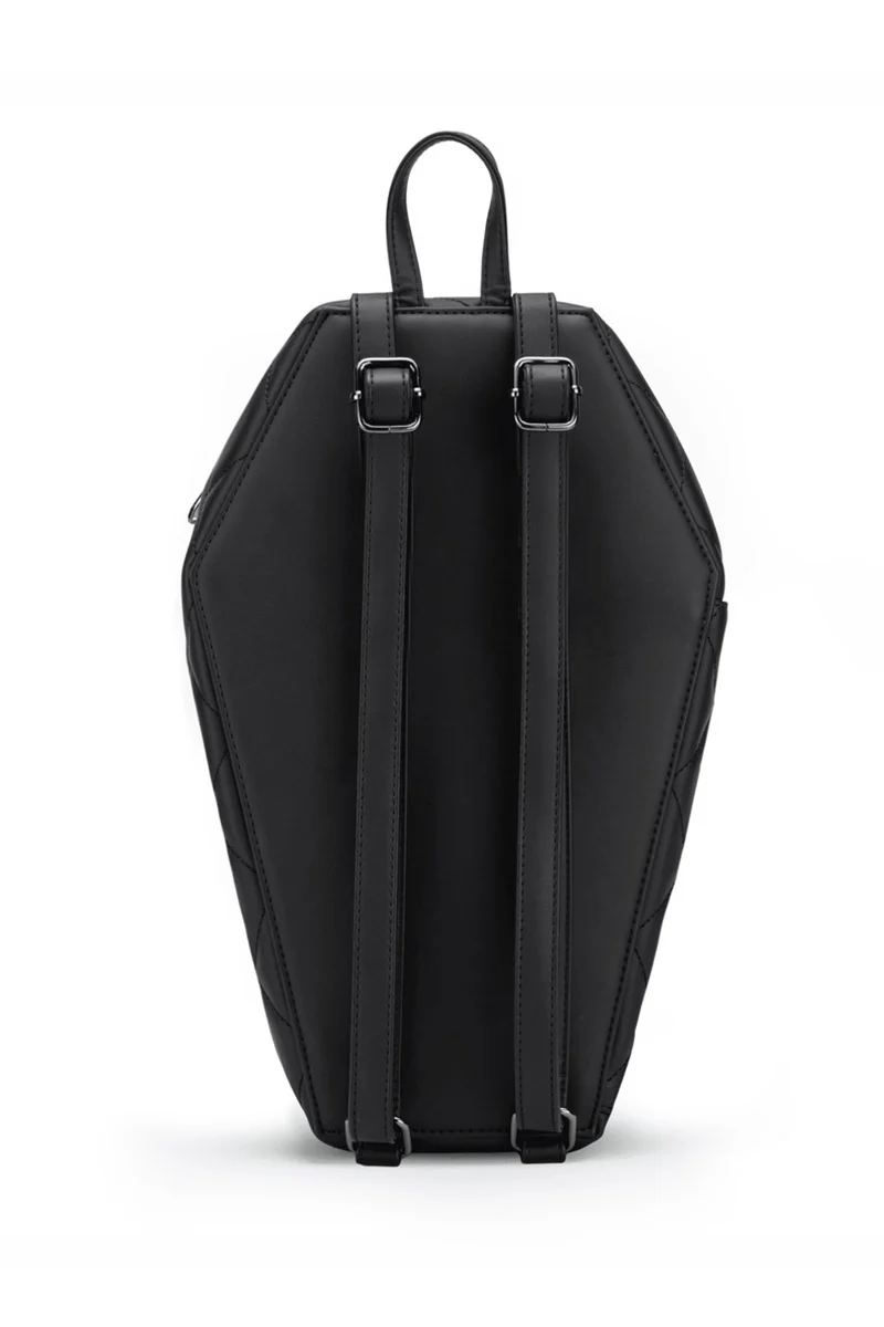 Mina Bat Studded Coffin Backpack [Matte Black] - Image 5