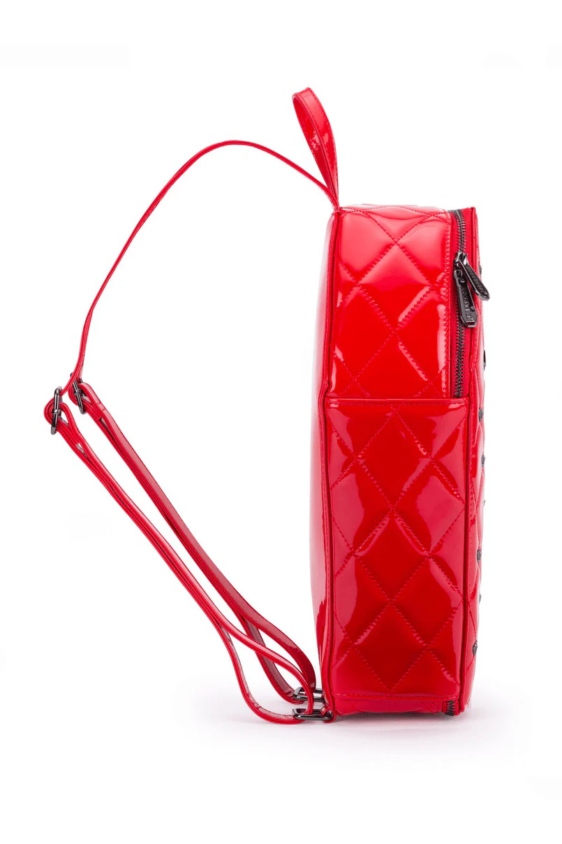 Mina Bat Studded Coffin Backpack [Red Vinyl] - Image 4