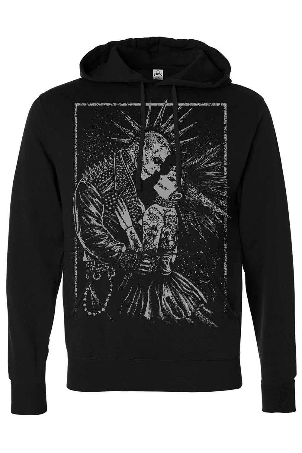 Monster Love: Frankenstein & Bride Hoodie [Graveyard Gray] - Image 3