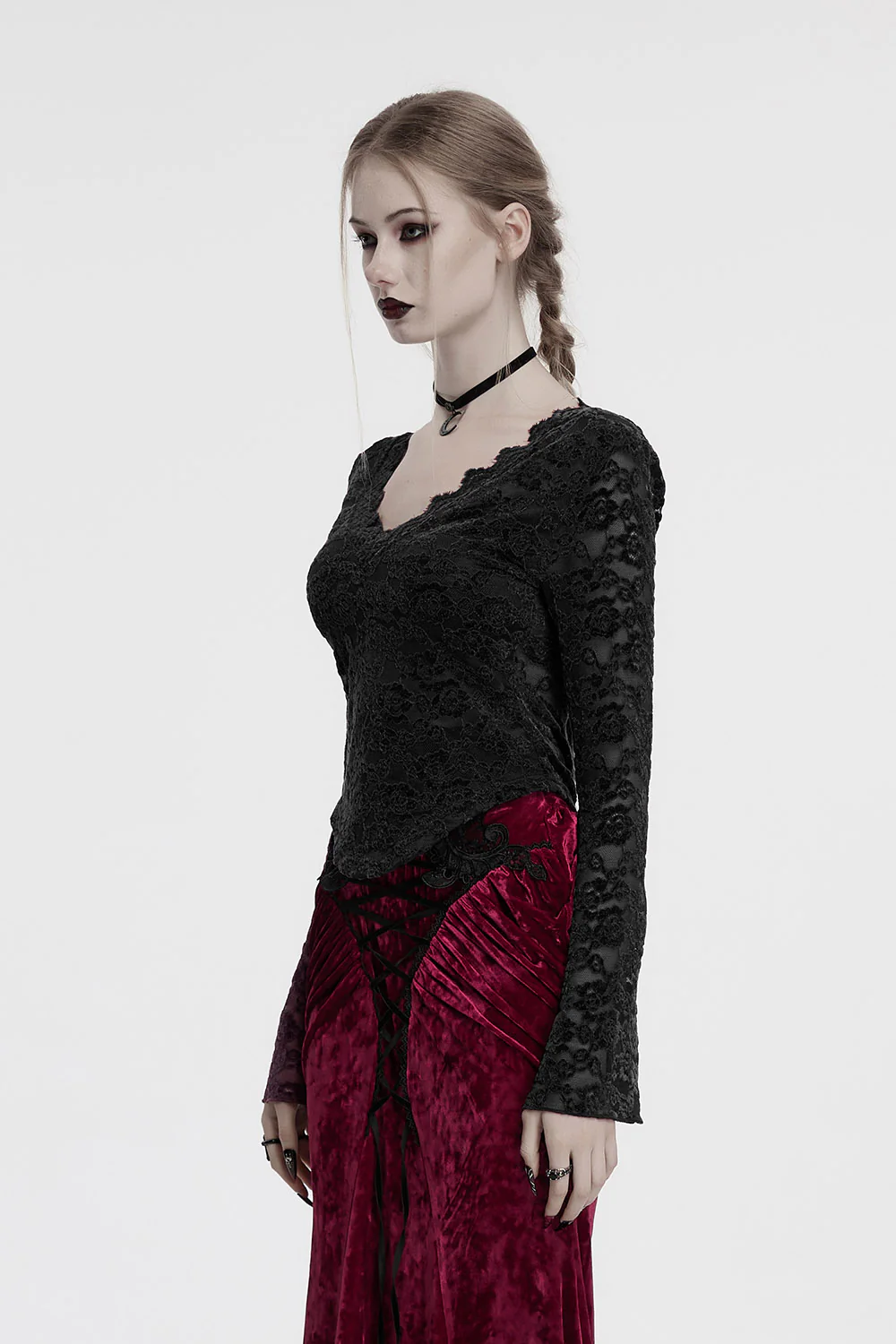 Moonlace Long Sleeve Top [Black] - Image 5