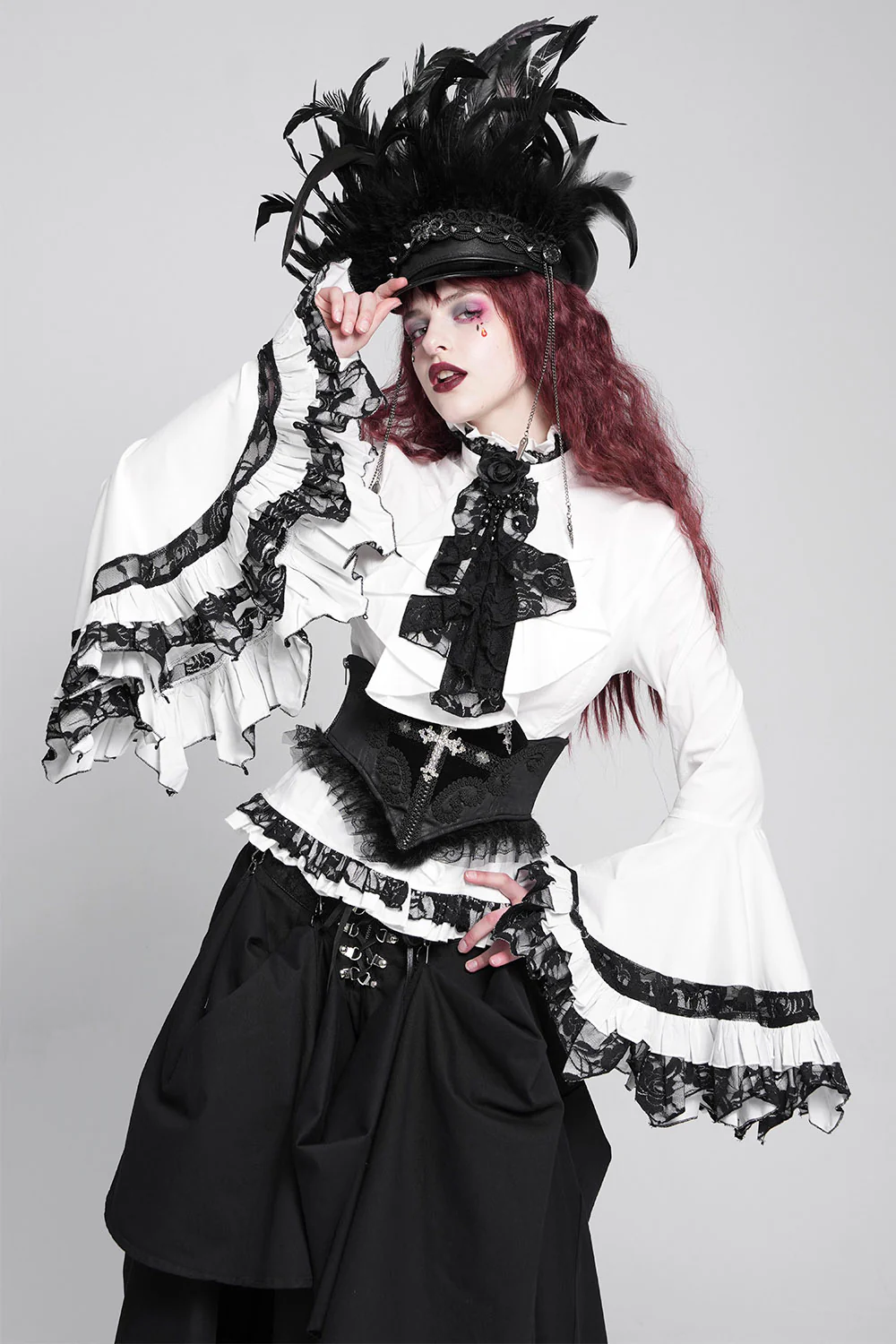 Moonpearl Victorian Goth Top [White]