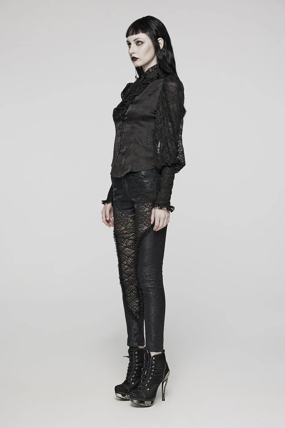 Moonsorrow Lace-Up Gothic Skinny Pants - Image 4