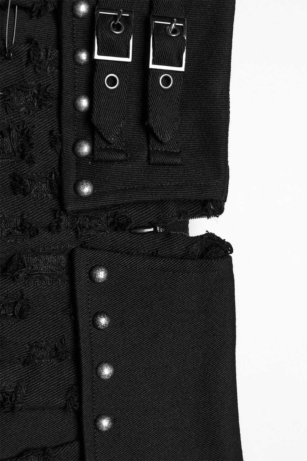 Morose Shredded Safety Pin Mini Skirt - Image 11
