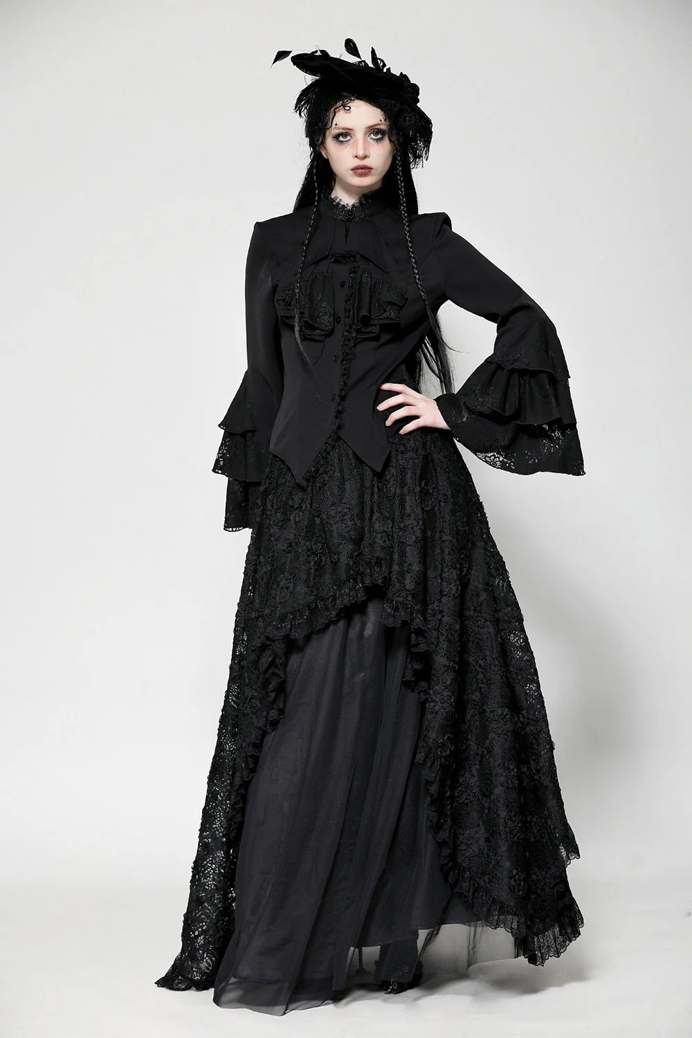 Mortuarium Button Up Goth Blouse - Image 6