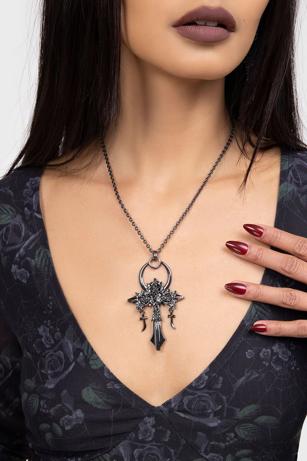 Mourning Ankh Necklace [Gunmetal]