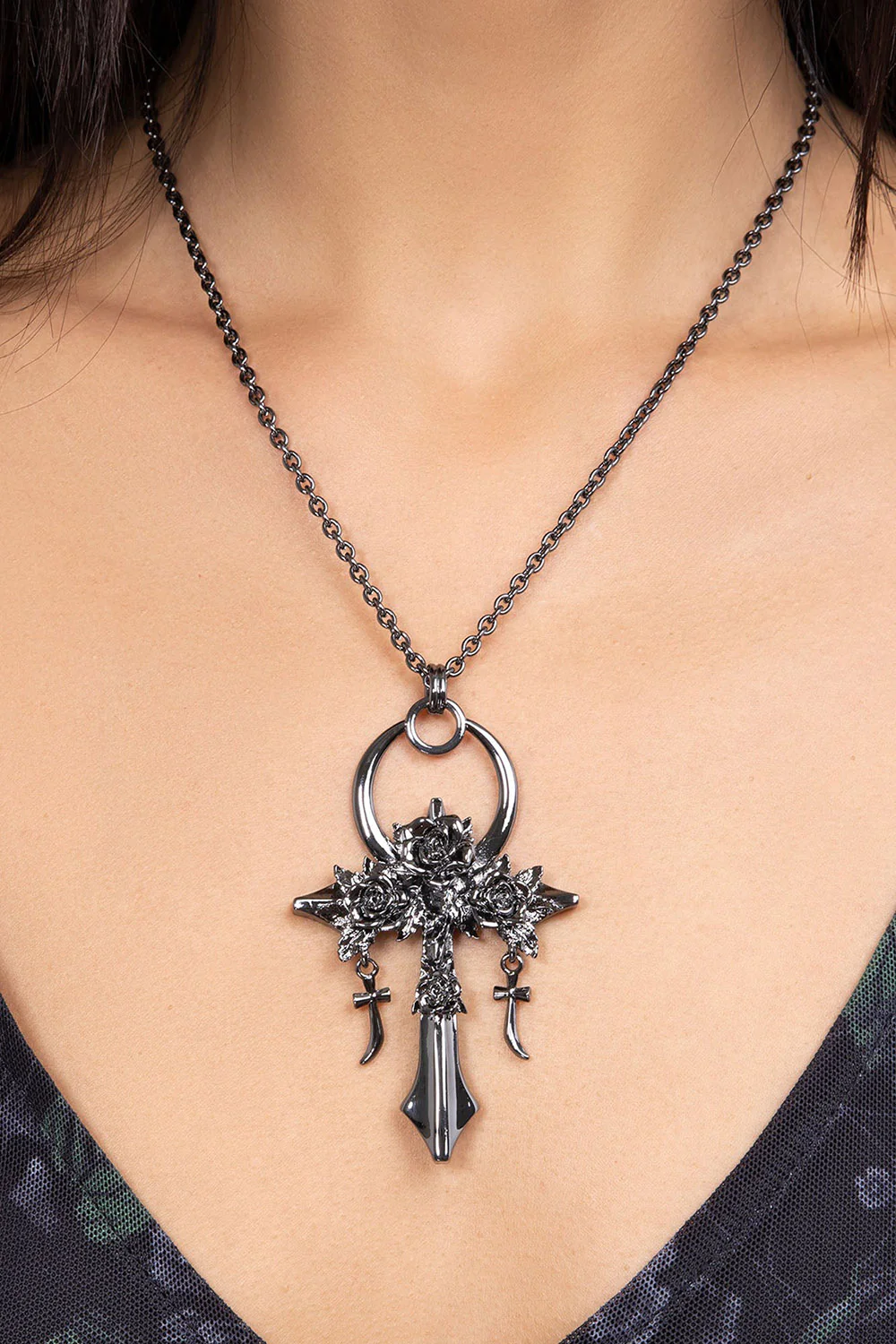 Mourning Ankh Necklace [Gunmetal] - Image 3