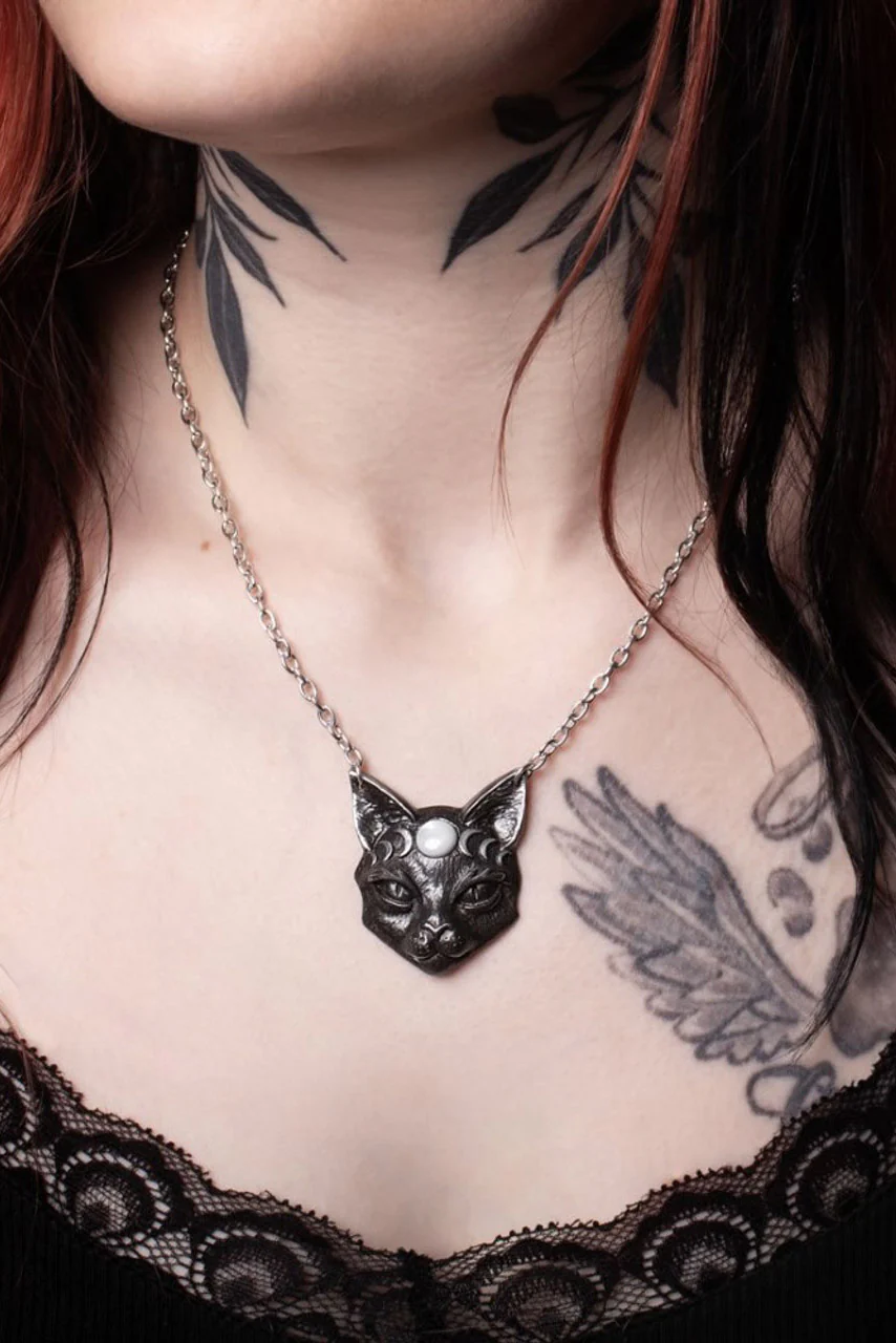 Mystic Moon Cat Pendant Necklace - Image 2