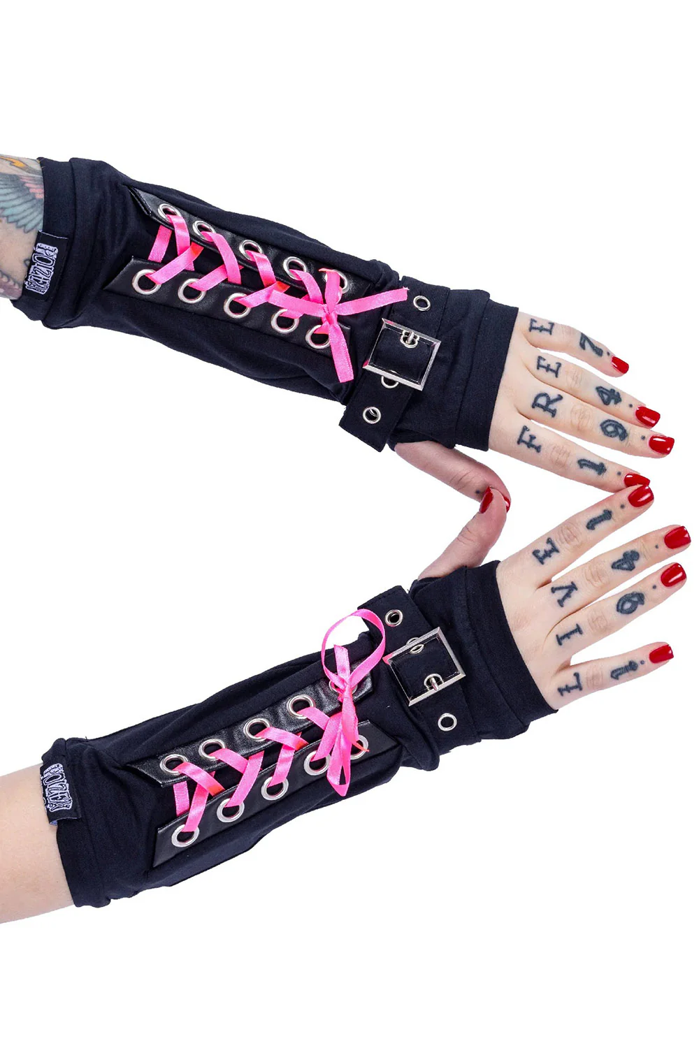 Navya Armwarmers [BLACK/PINK] - Image 4