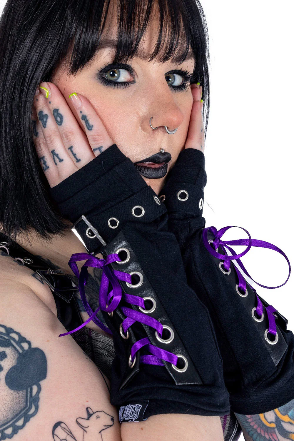 Navya Armwarmers [BLACK/PURPLE] - Image 3