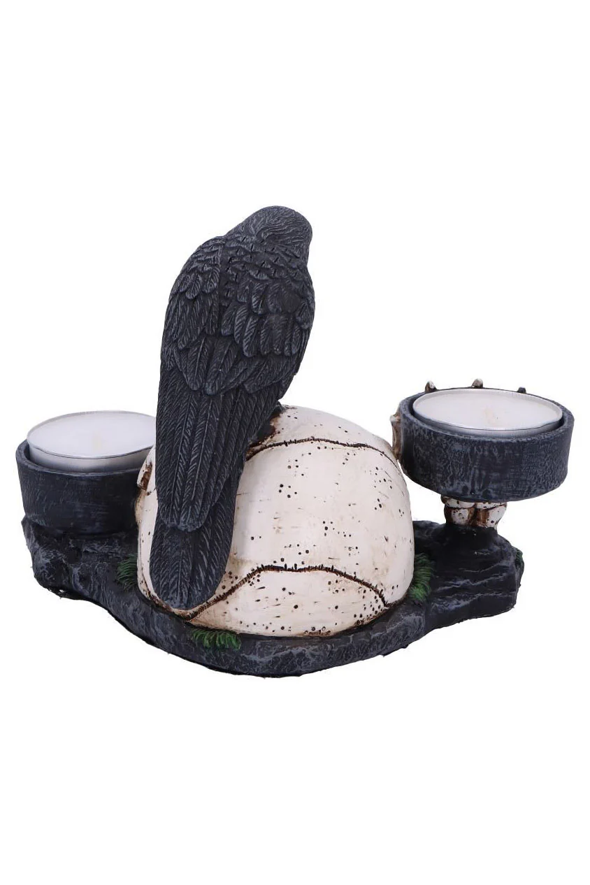 Nevermore Raven and Skull Candle Holder - Image 3
