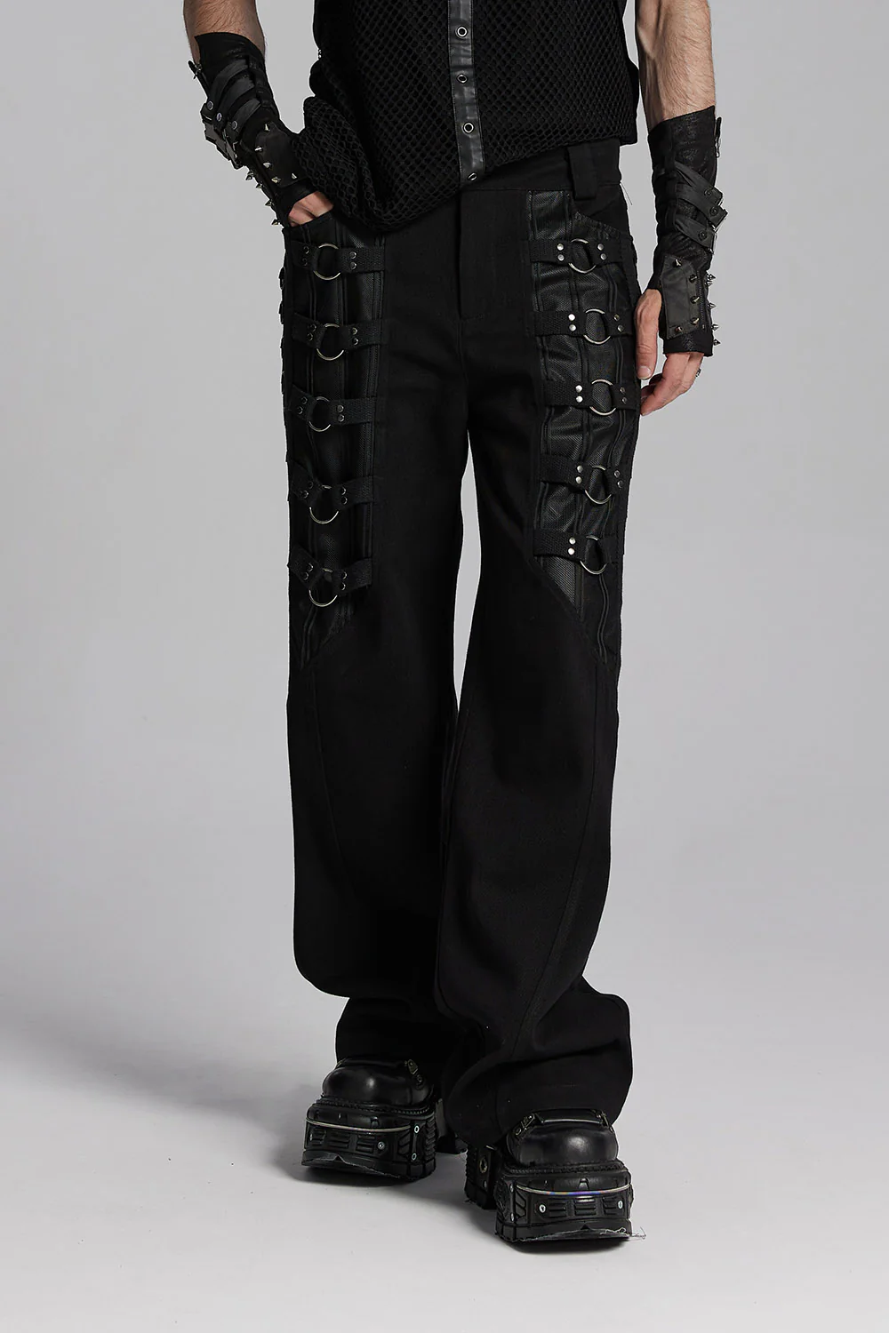 Night Hunt Metal Hardware Baggy Pants - Image 2