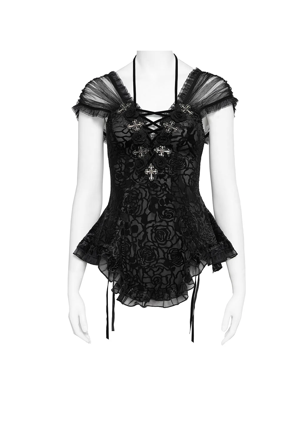 Nightrose Tulle Short Sleeve Top - Image 7