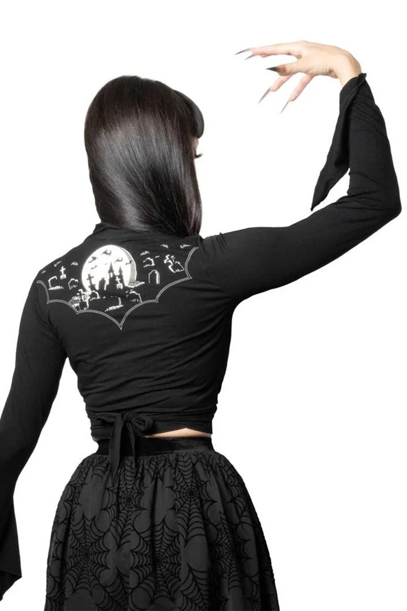 Nighttime Cemetery Tie Top