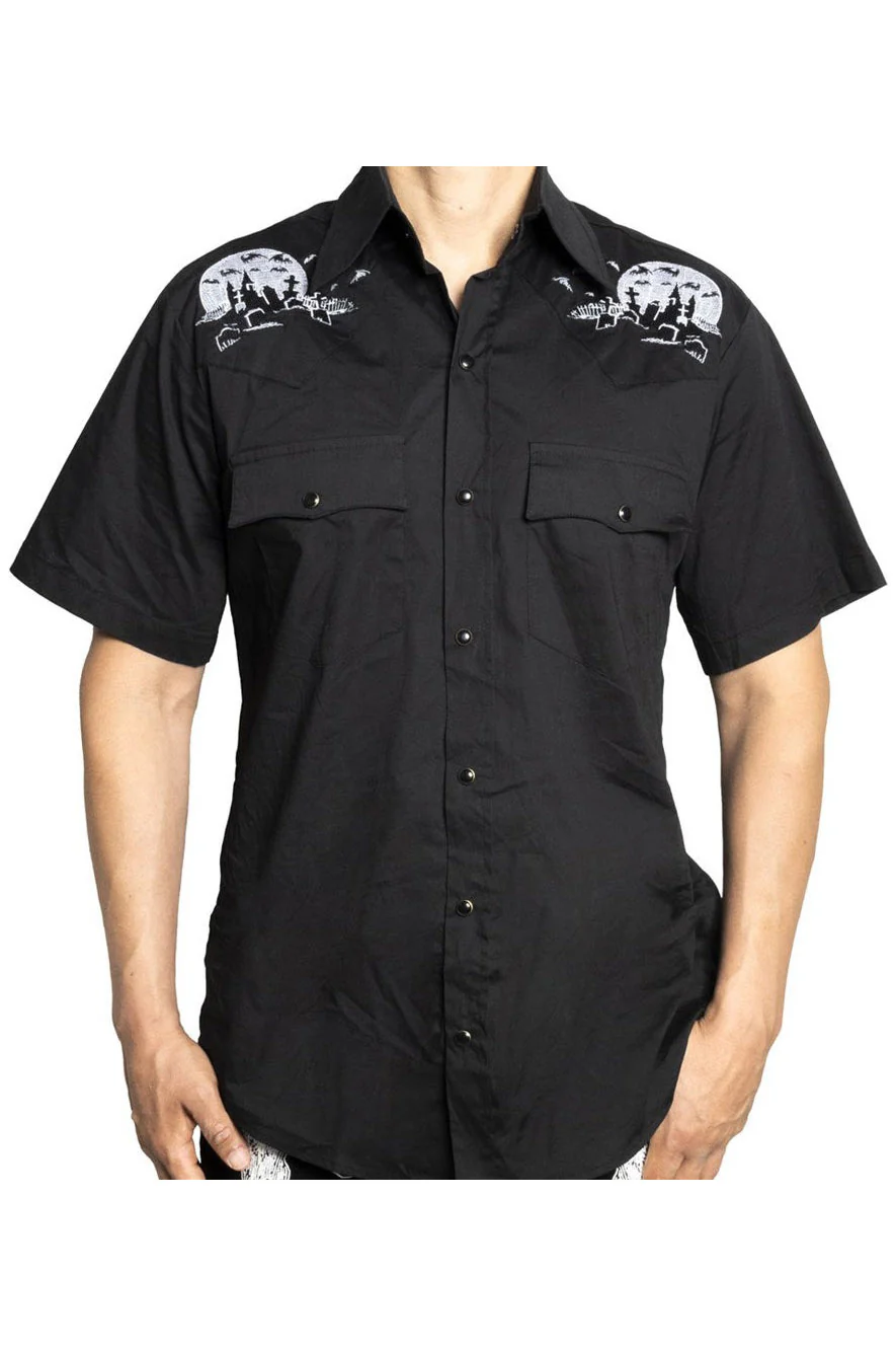 Nighttime Cemetery Western Shirt - Image 3