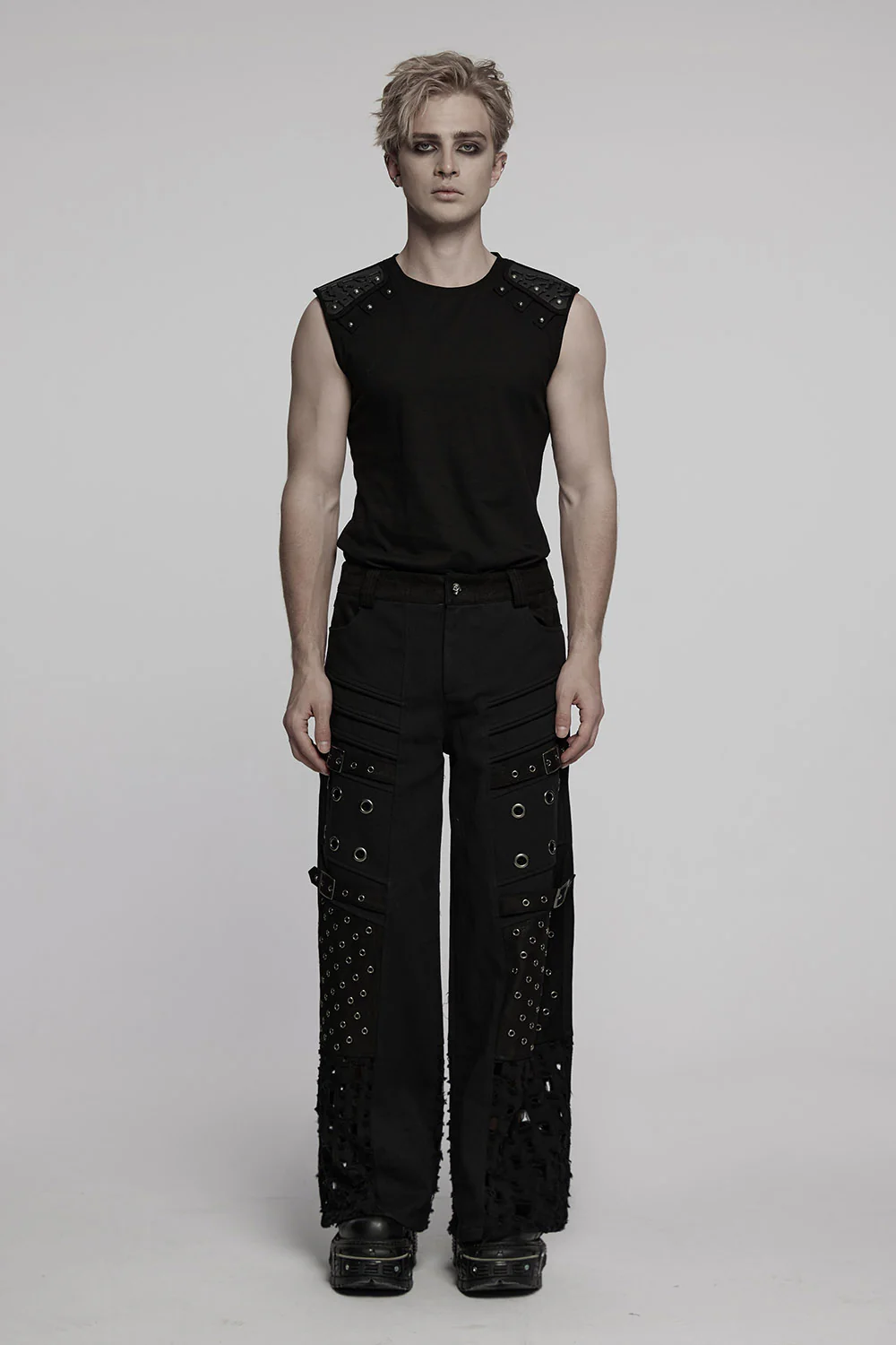 Noir Cyberpunk Patch Armor Tank Top - Image 5