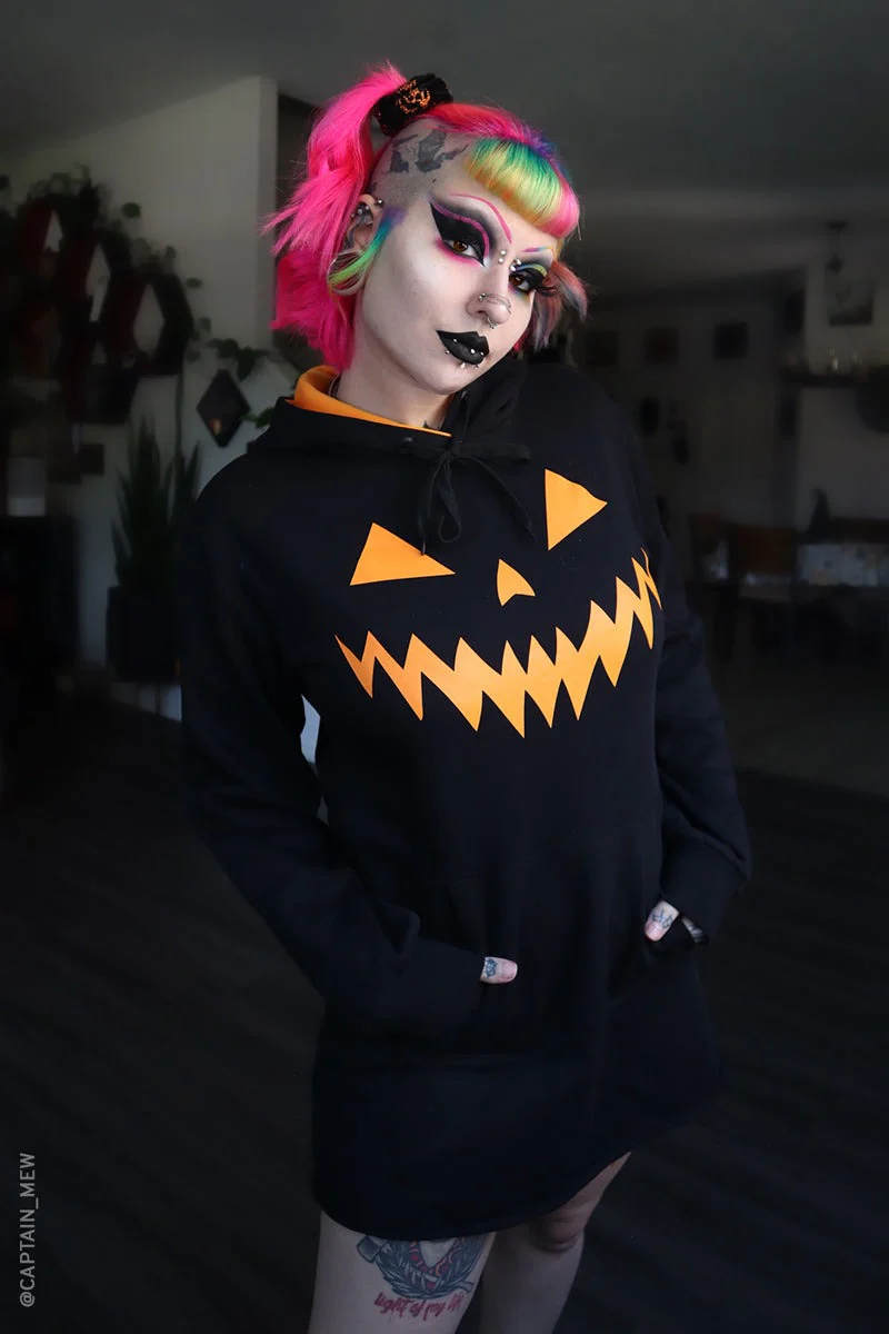 Noir Haunted Hollows Oversized Hoodie Dress - Image 2