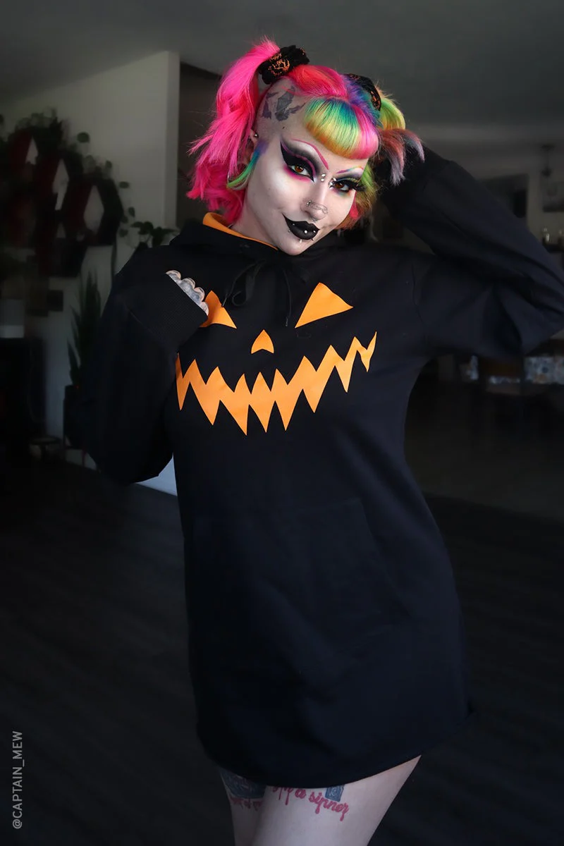 Noir Haunted Hollows Oversized Hoodie Dress - Image 6
