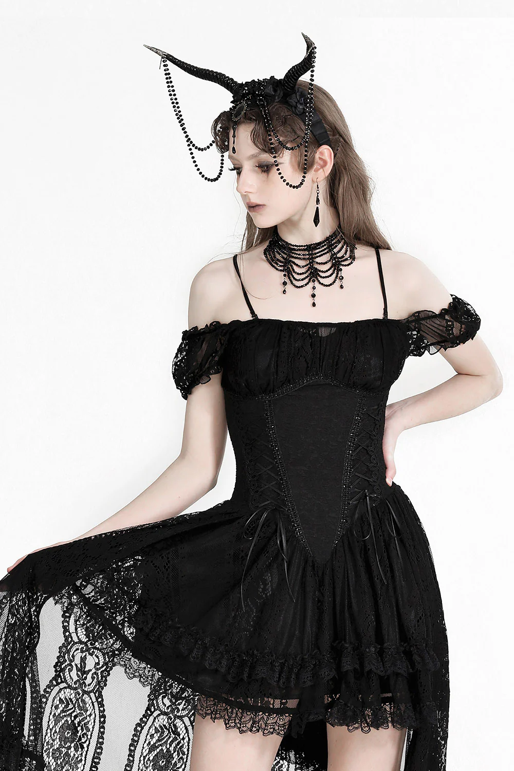 Nordic Witch Gothic Horned Headband - Image 2