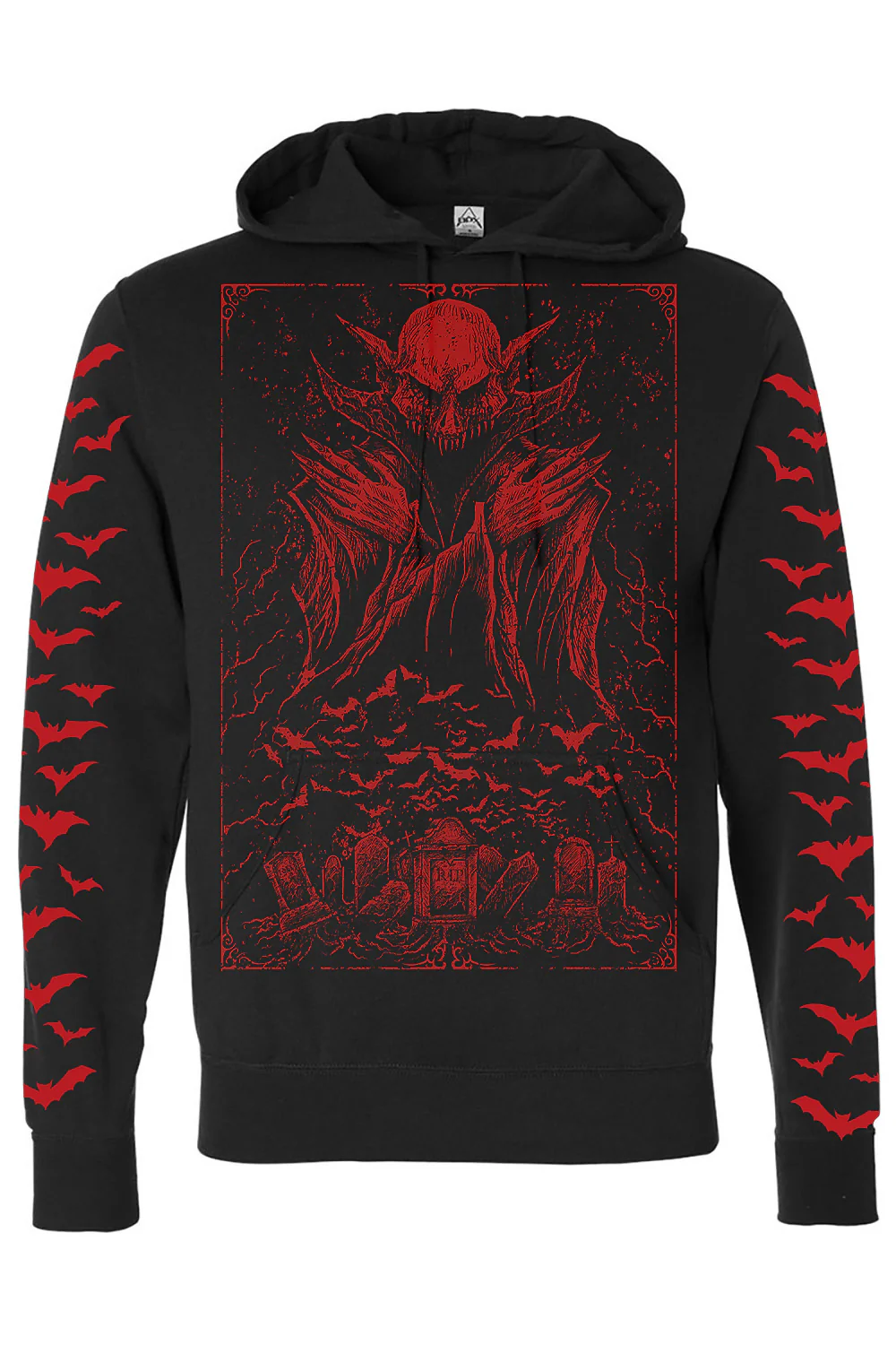 Nosferatu Hoodie w/ Red Bat Sleeves - Image 4
