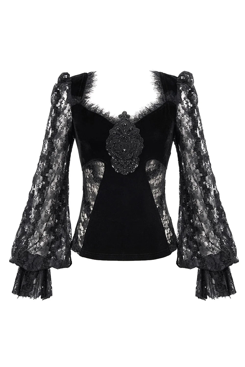 Nosferatu Lace Sleeve Gothic Top - Image 5
