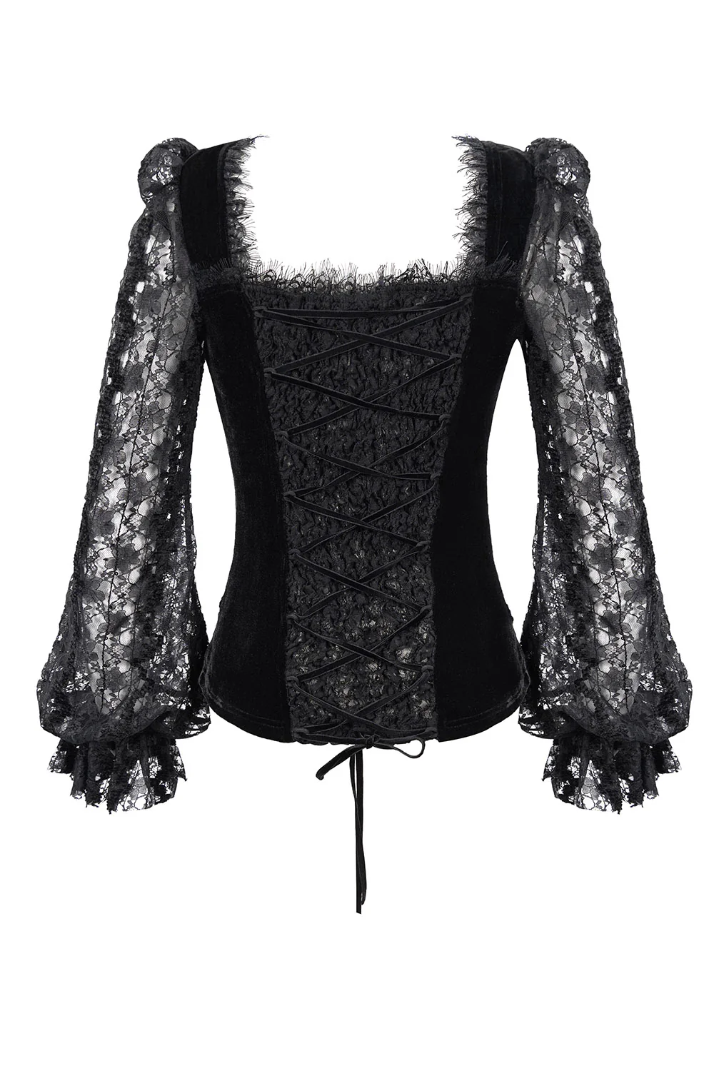 Nosferatu Lace Sleeve Gothic Top - Image 6