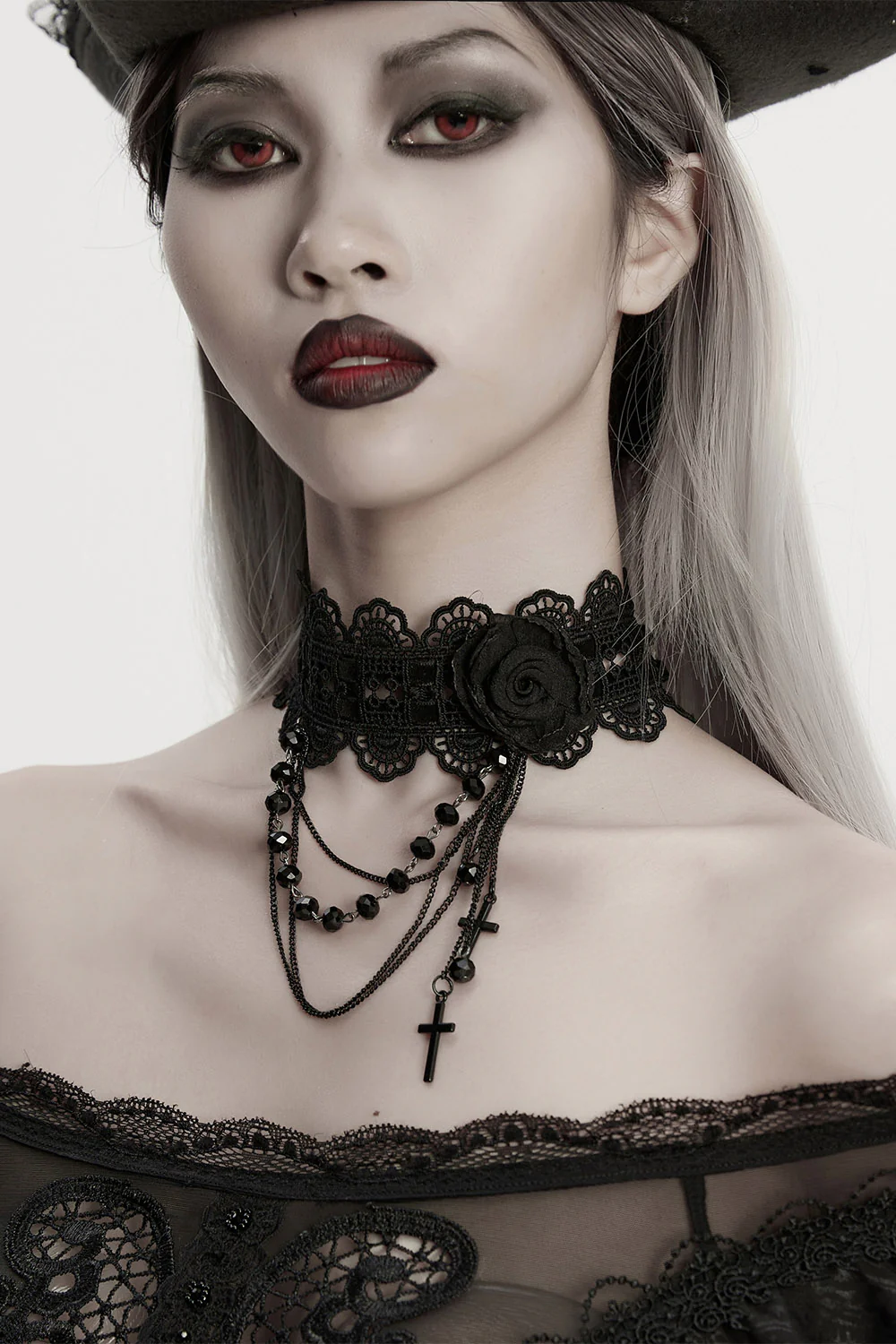 Obsidian Roseary Choker