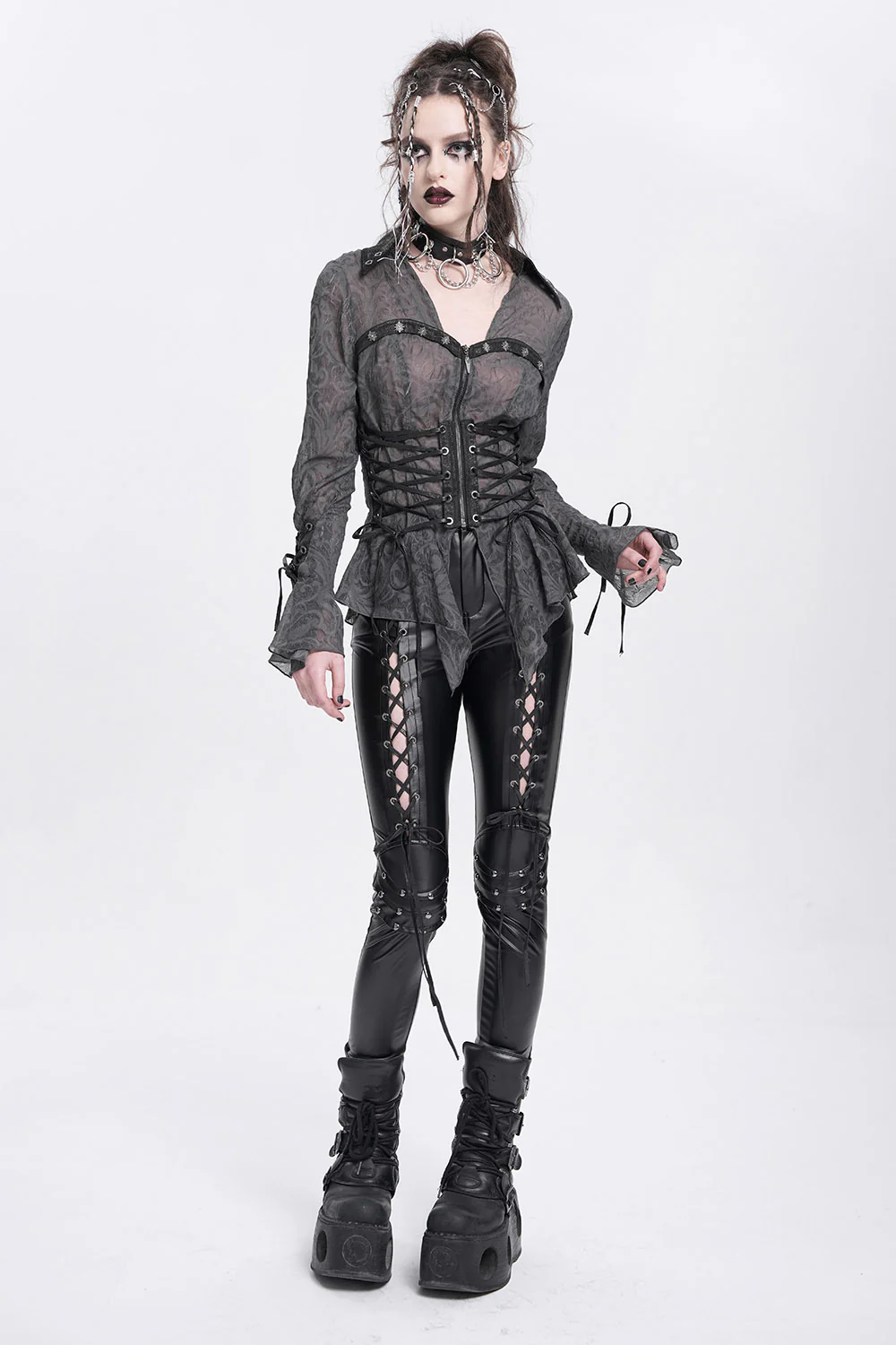 Of Dungeons and Dread Lace-Up Shirt - Image 3