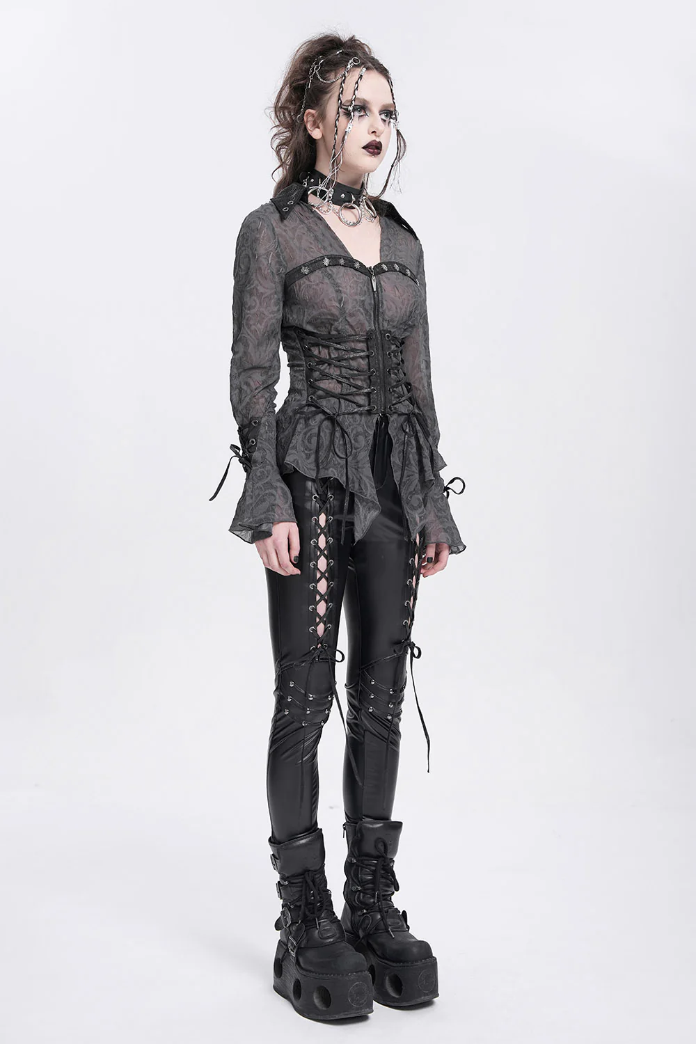 Of Dungeons and Dread Lace-Up Shirt - Image 4