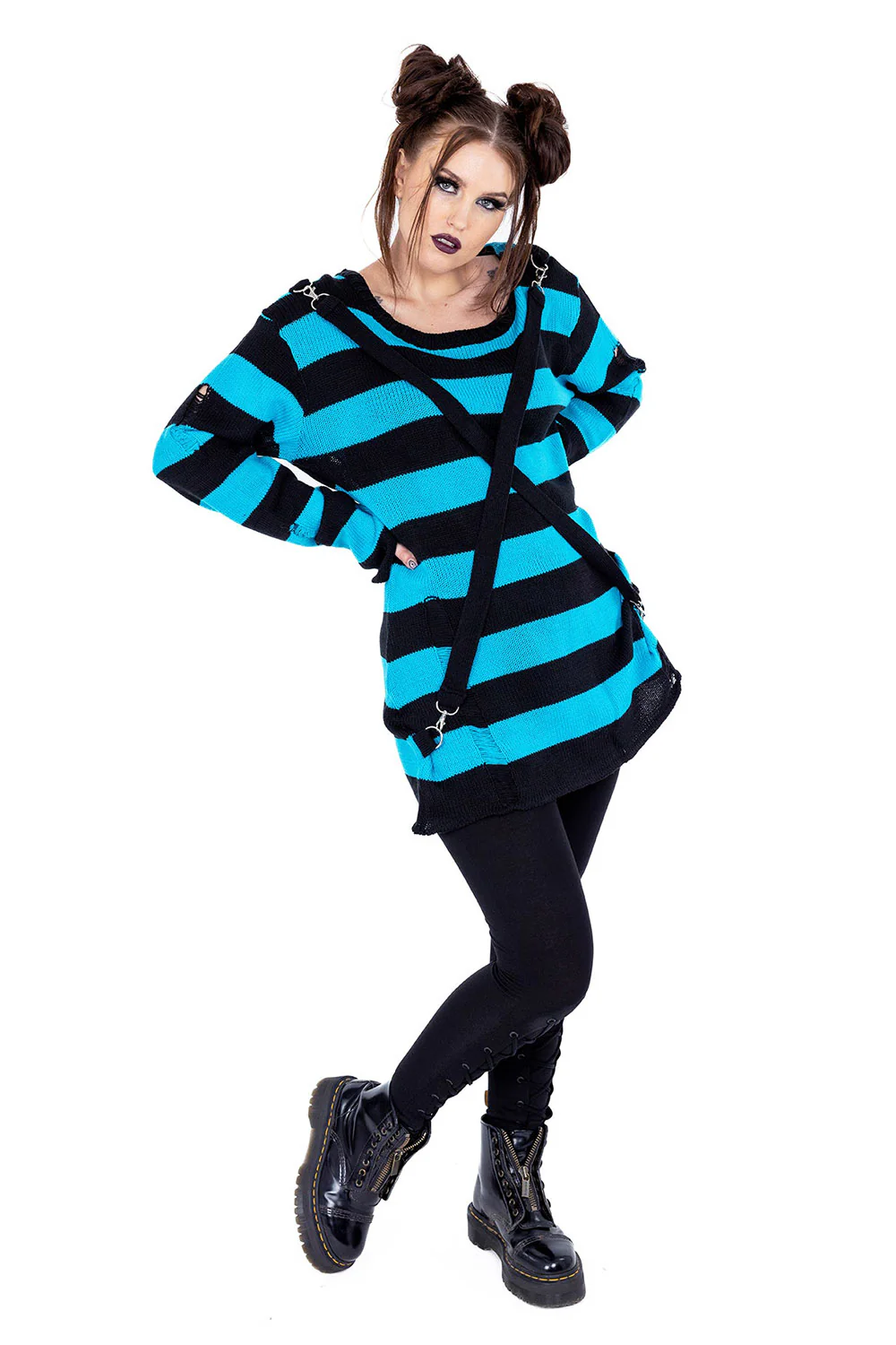 Oriana Jumper Sweater [Black/Blue] - Image 2