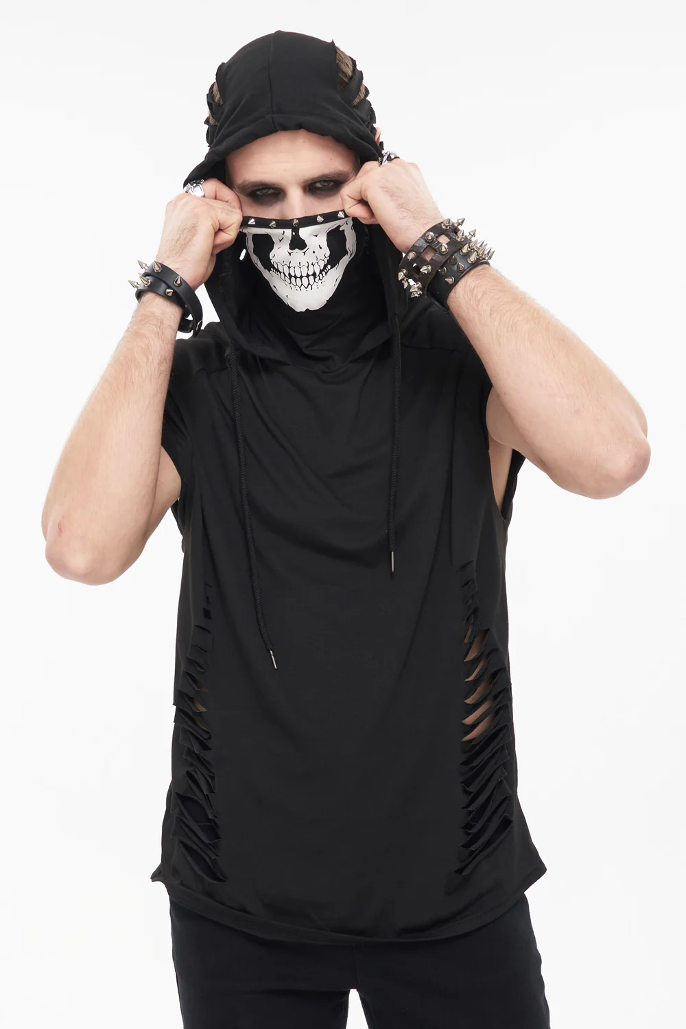 Pale Death Shredded Mask Top