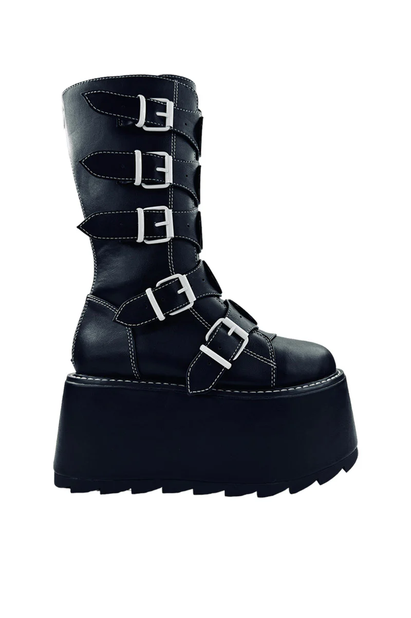 Phazer Emily The Strange Platform Boots [BLACK/WHITE] - Image 4