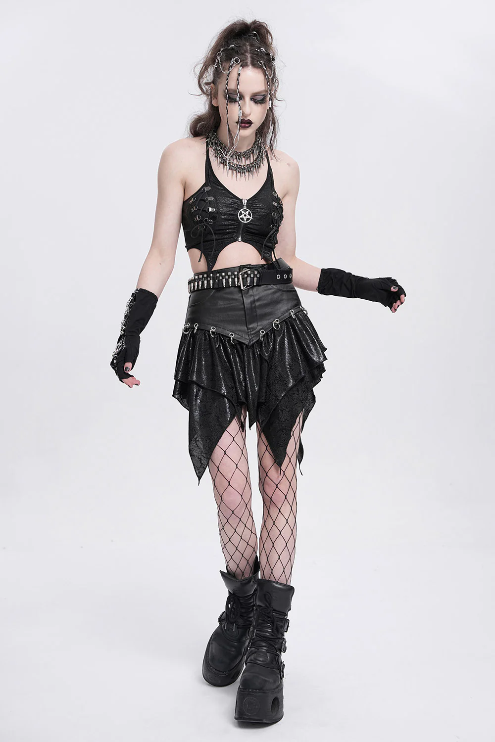 Pierced Witchy Hem Mini Skirt - Image 2