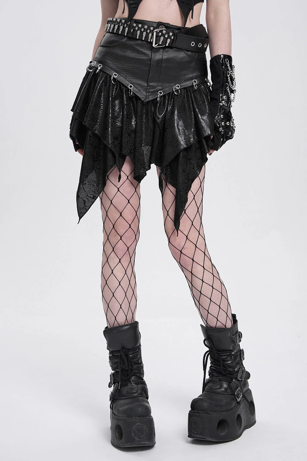 Pierced Witchy Hem Mini Skirt - Image 5