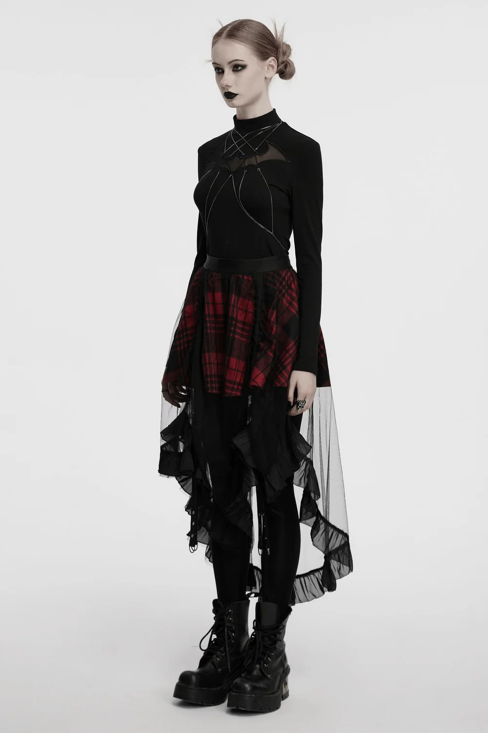 Pixie Dust Plaid Mesh Skirt - Image 9