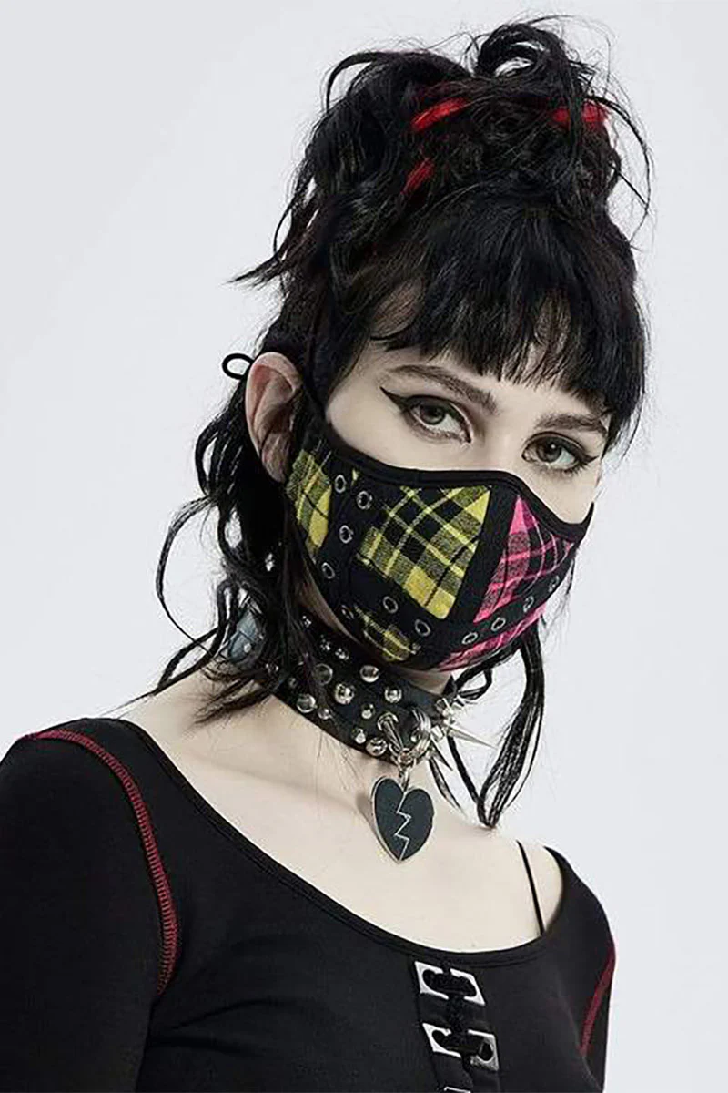 Plaid Company Punk Face Mask - Image 2