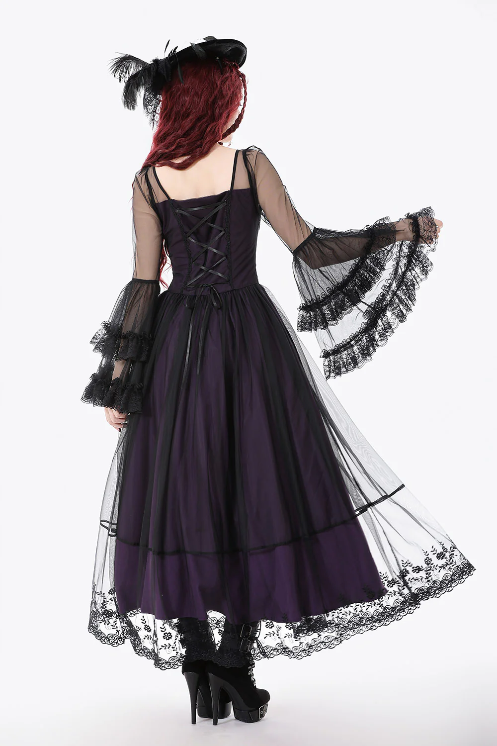 Plum Wine Long Lace Dress - Image 6