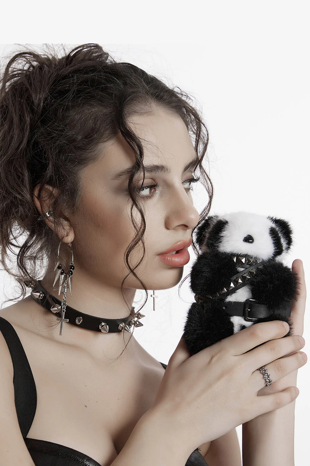 Punk Panda Bear Plush Keychain - Image 8