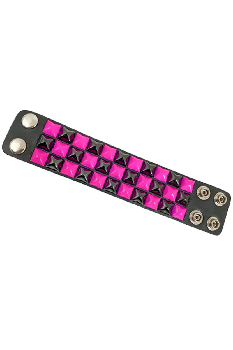 Punk Panic Checkered Bracelet [BLACK/PINK] - Image 3