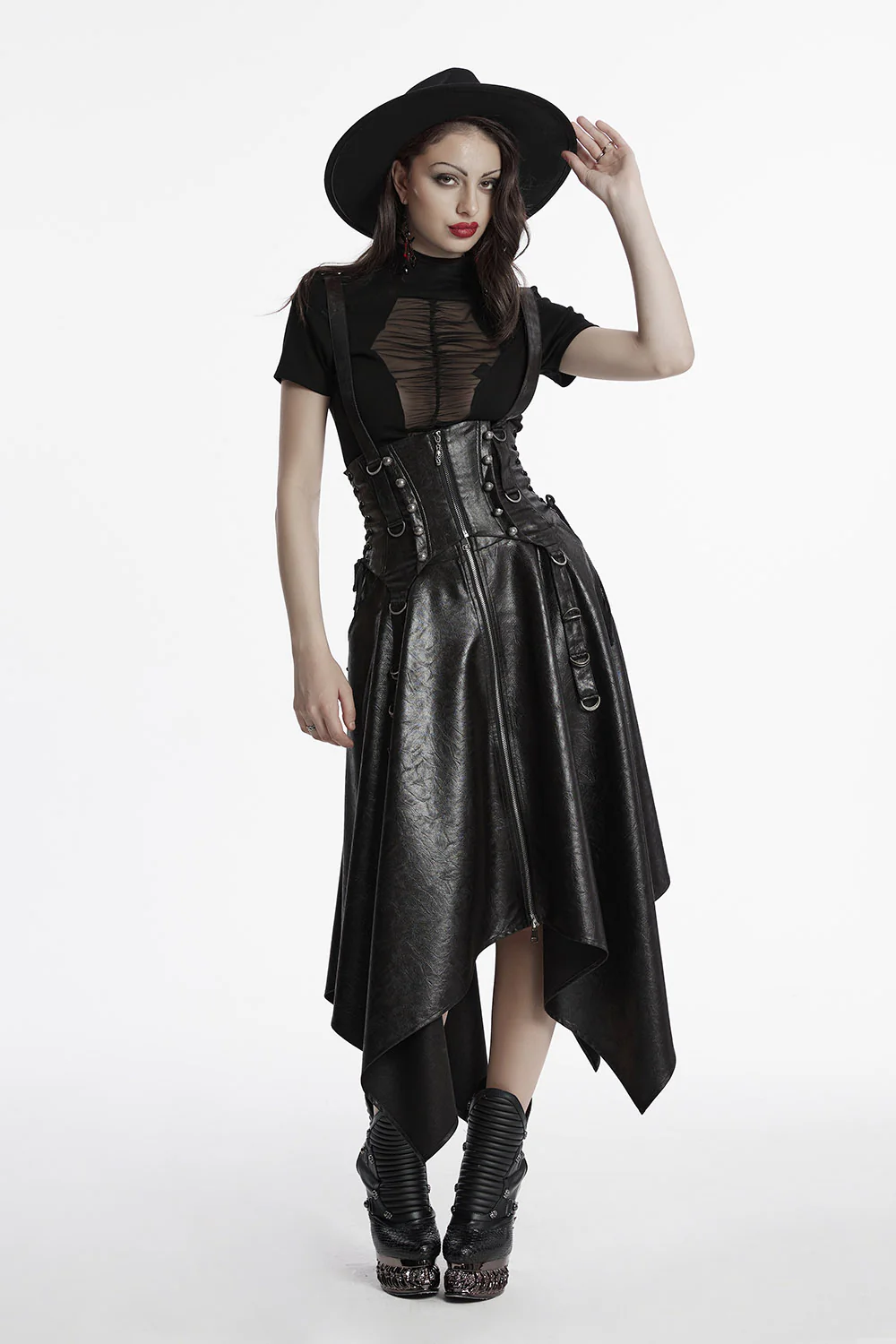 Punk Ranger Wide Brimmed Hat [Black] - Image 2