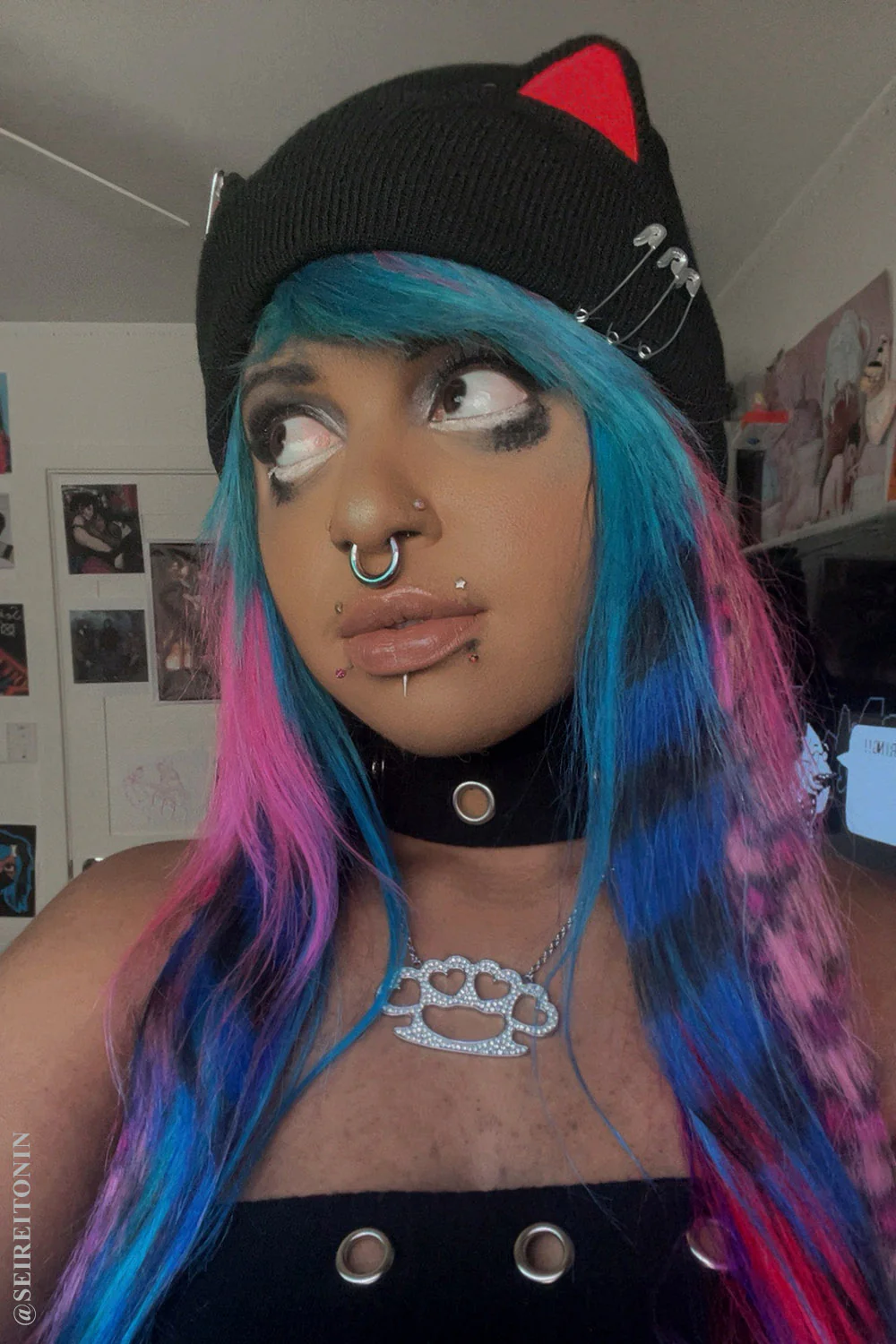 Punk Rock Kitty Beanie - Image 11