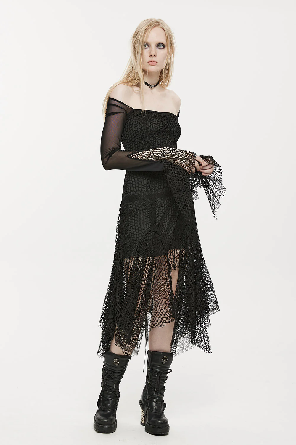 Punk Witch Fishnet Dress - Image 2
