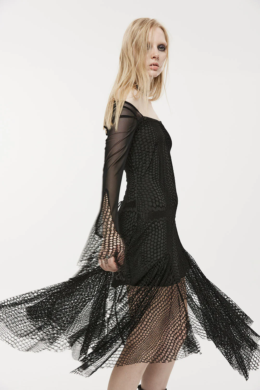 Punk Witch Fishnet Dress - Image 3