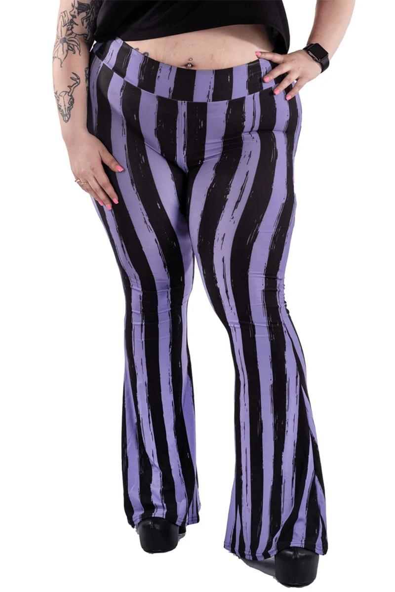 Purple and Black Striped Hellz Bellz Flares [BLACK/PURPLE] - Image 6