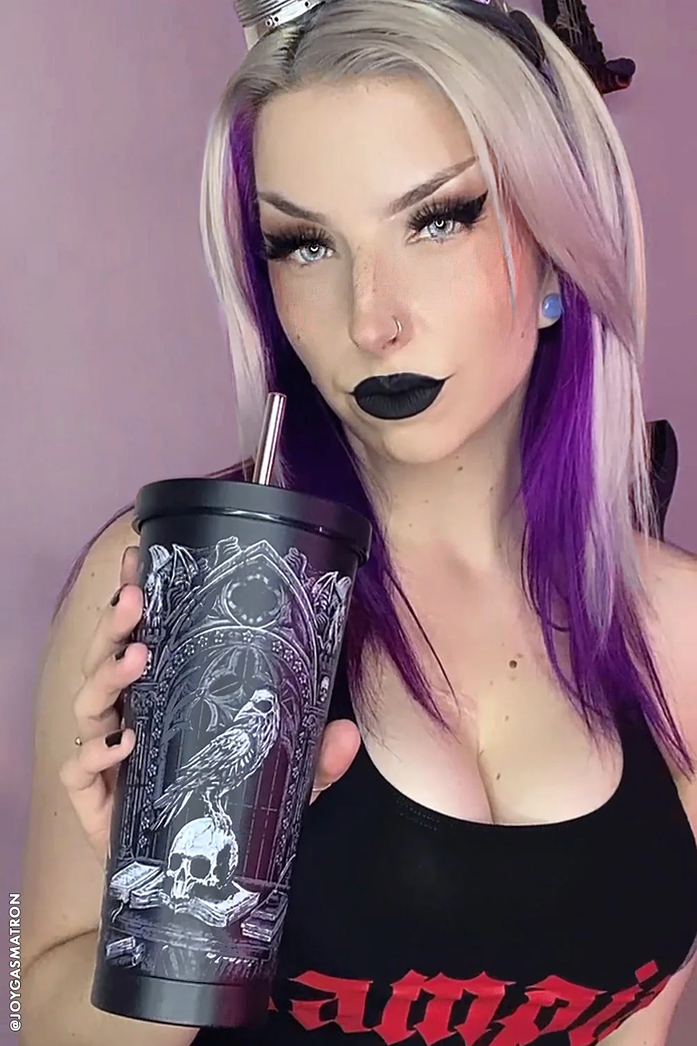 Quoth the Raven Cold Brew Tumbler with Straw - Image 2