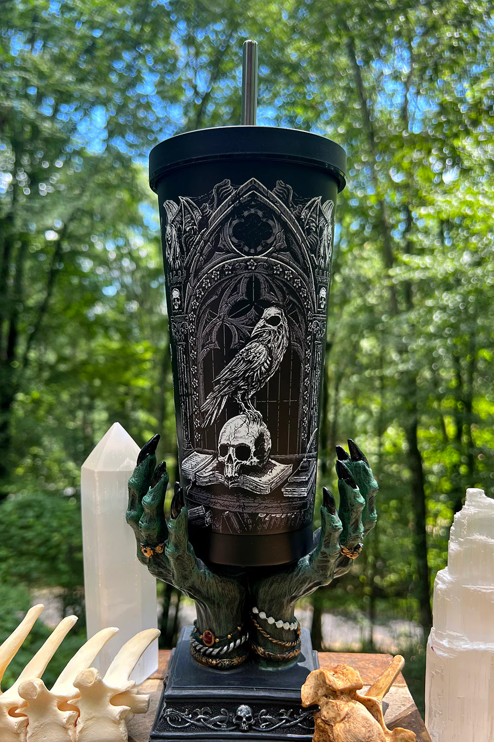 Quoth the Raven Cold Brew Tumbler with Straw - Image 3