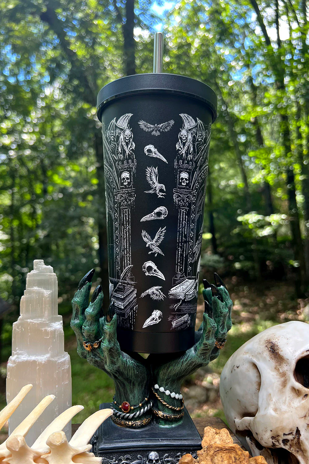 Quoth the Raven Cold Brew Tumbler with Straw - Image 4