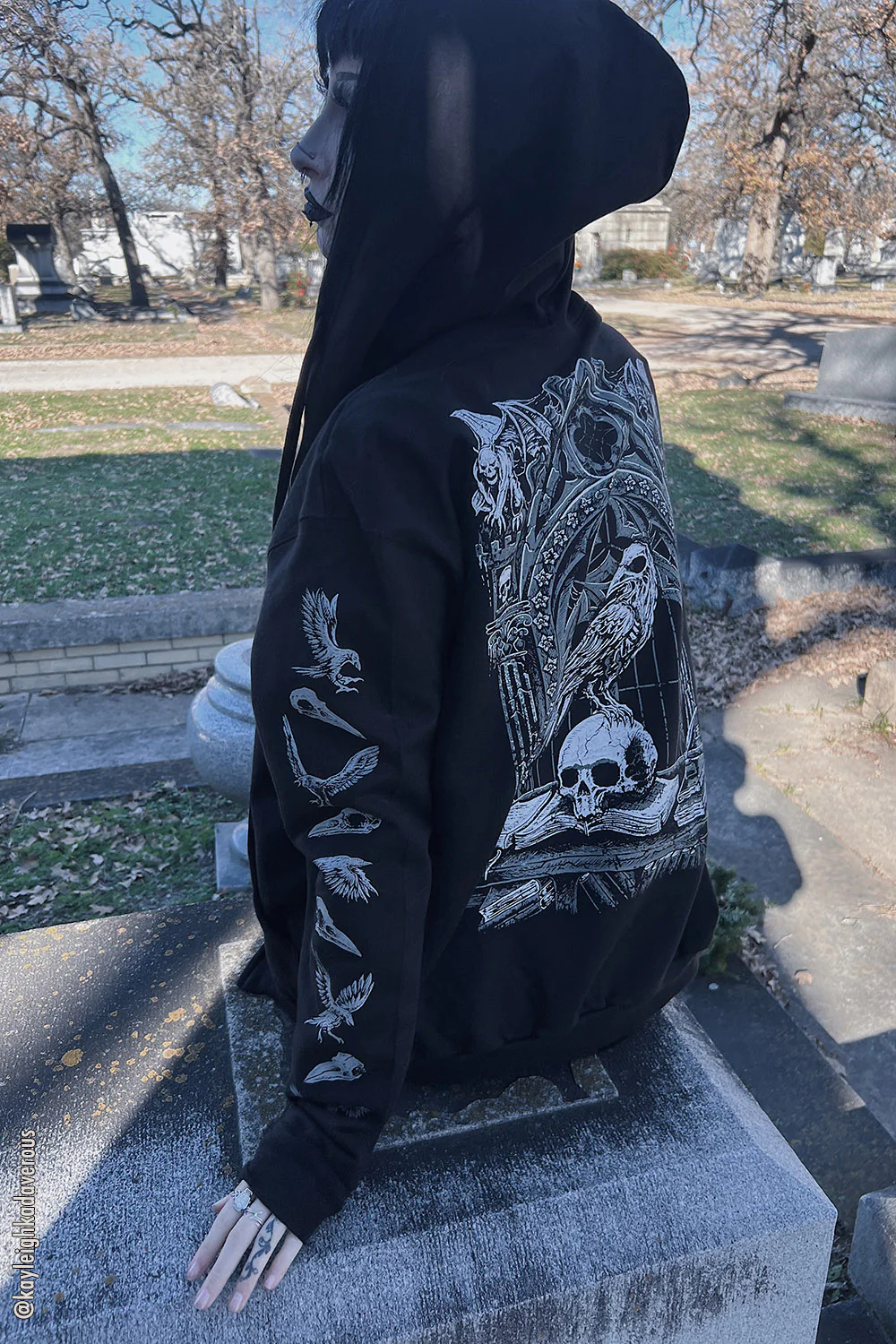 Quoth the Raven Hoodie [GRAY] - Image 7