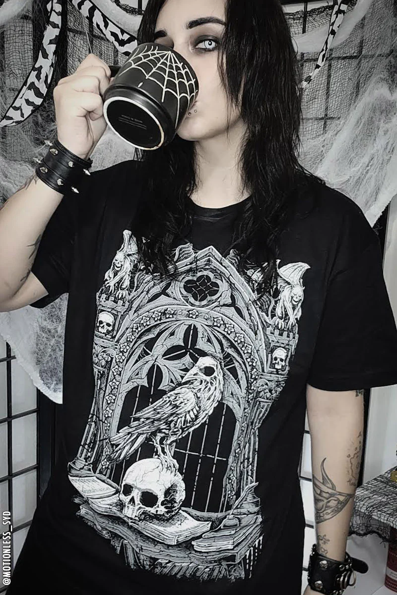 Quoth the Raven T-shirt [GRAY] - Image 8